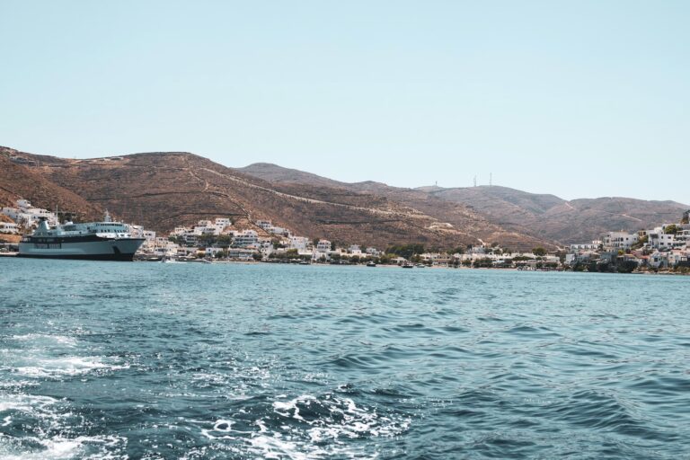 Port of Kythnos with sea views and coastal village